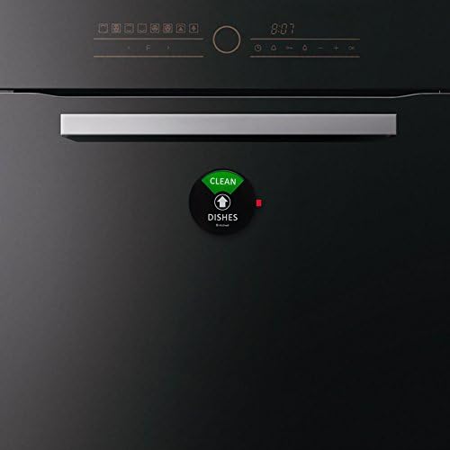 Kichwit Clean Dirty Dishwasher Magnet with The 3rd Option “Empty”, Non-Scratch Strong Magnet Backing, Residue Free Adhesive Included, 3.5” Diameter, Black