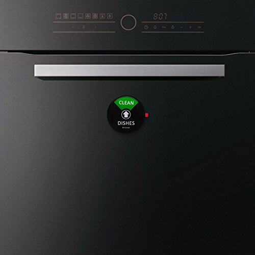 Kichwit Clean Dirty Dishwasher Magnet With The 3Rd Option “Running”, Perfect For Quiet Dishwashers, Non-Scratch Strong Magnet Backing & Residue Free Adhesive, 3.5” Diameter, Black #TOP5
