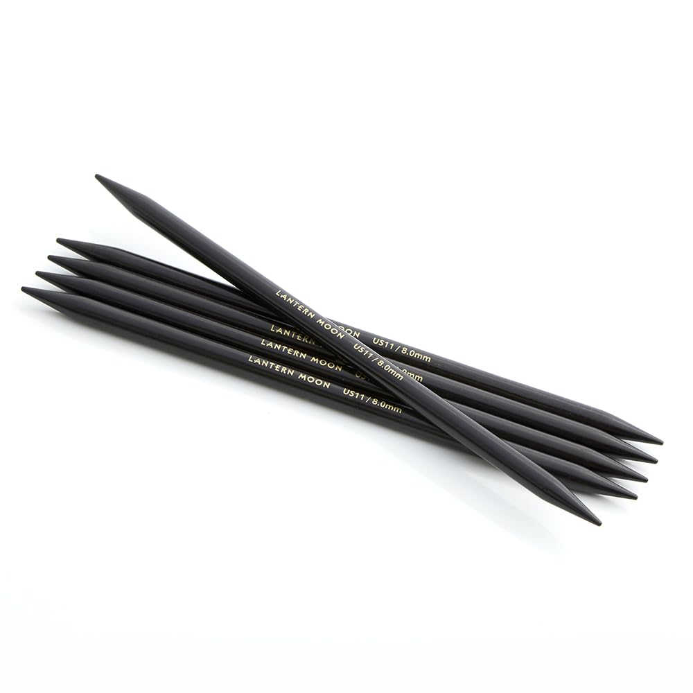 Lantern Moon Ebony Double Pointed Needles 8"-Size 11/8mm