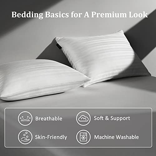 Downluxe DL16FP03Q Goose Down Pillows - Hotel Collection Feather Pillows Set Of 2 thumb #3