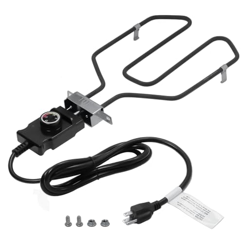 Upgrade 1650W Electric Smoker Heating Element with Adjustable Thermostat Controller, Universal Replacement Parts for Smoke Hollow, Charbroil, Dyna-Glo, Masterbuilt, Cuisinart etc Electric Smoker Grill