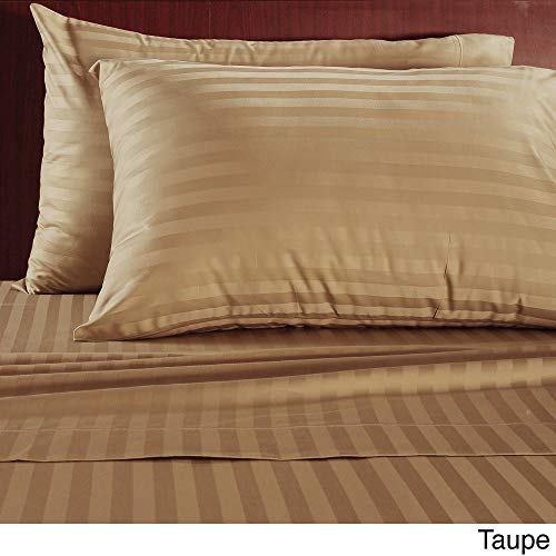 ADDY HOME FASHIONS 500 Thread Count Luxury Egyptian Cotton Sateen Damask Stripe Sheet
