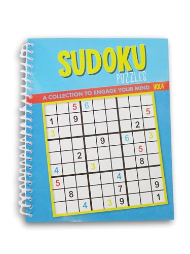 Show-Offs Spiral Bound Miniature Puzzle Book for Car, Office, or Quiet Play - 80 Pg (Sudoku Vol. 4)