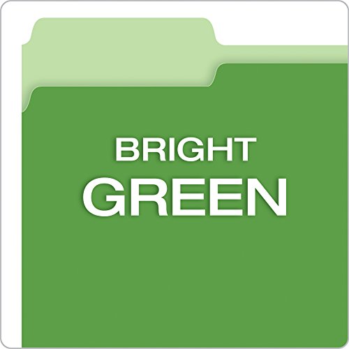Pendaflex Two-Tone Color File Folders, Letter Size, 1/3 Cut, Bright Green, 100 Per Box (152 1/3 BGR), Letter Size (1 Box) - Image 4