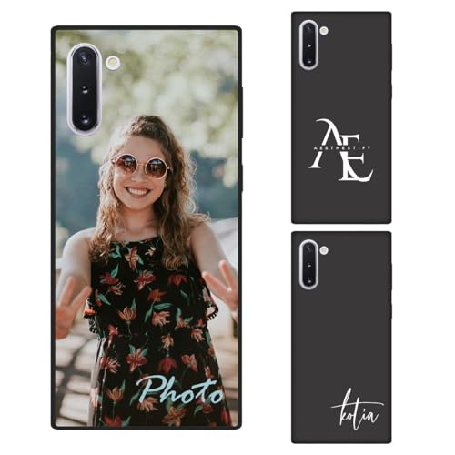 Custom Case Compatible with Samsung Galaxy Note 10 Personalized Photo - Customized Picture Logo Text Phone Cover, Protective Silicone TPU, Slim Soft Shell Unique Gift, Black