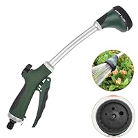 Gartenbrause, Lang Garten Gießstab mit Stiel, 5 Strahlarten Giesstab Kopf Stabbrause mit Durchflusskontrolle für Bewässerung und Reinigung, 40CM