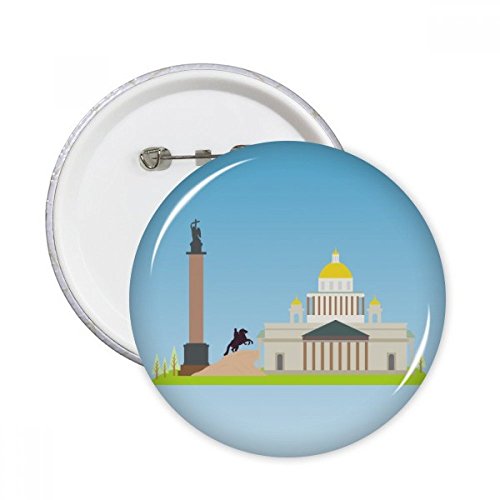 Pins Russie Saint-Pétersbourg : badge rond multicolore taille S pour vêtement