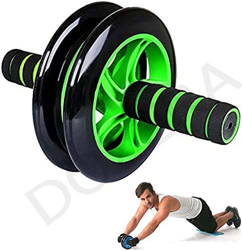 DOZERA Anti Skid Double Wheel Total Body AB Roller for Abdominal Stomach ab excersice Equipment with Knee Mat, Exercise Wheels for Home Gym Fitness Equipment.