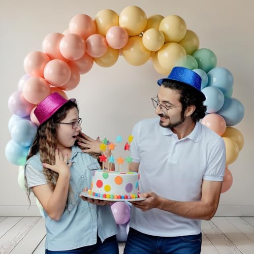 Image of Party Propz Pastel Balloons For Decoration - Pack of 100 Pcs Rainbow Theme Decoration | Candy Theme Birthday Decorations | Multicolor Balloons For Birthday (Latex)