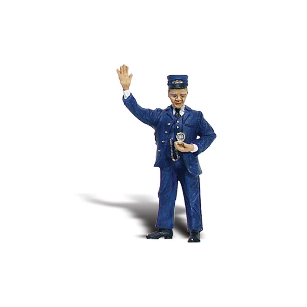 Conductor G Scale Woodland Scenics : Figurine de contrôleur de train miniature avec montre