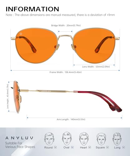 Image of ANYLUV Blue Light Blocking Glasses Men Women, Round Lightwight Blue Light Glasses Computer Screen for Eye Protection