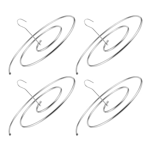 HOODANCOS Tendedero Espiral de Acero Inoxidable 10 MM de 40 CM de Diámetro Perchero para Colchas y Sábanas Soporte Práctico para Secar Ropa Interiores y Exteriores Juego de 4 Piezas