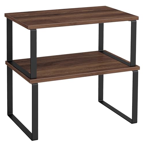 SONGMICS Cabinet Organizer Shelf, Set of 2 Kitchen Counter Shelves,