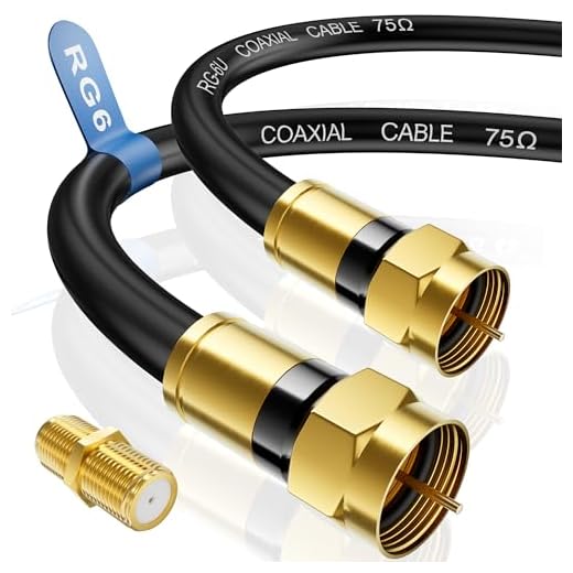 Nixsto RG6 Coaxial Cable, 3FT 6FT 10FT 15FT 25FT 50FT 100FT Coax Cable Cord with Gold F-Type Connector, High Speed Internet, Digital TV Aerial for HDTV, Satellite, Antenna, Modem with Extender- 1.5ft
