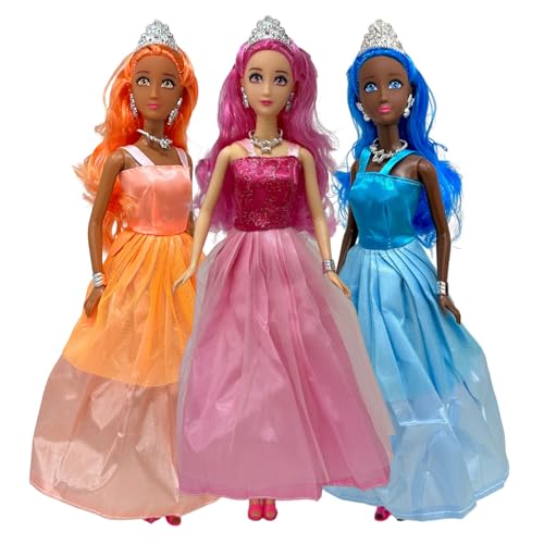 Set de 3 muñecas princesas para niñas de 3 a 12 años miniatura 1