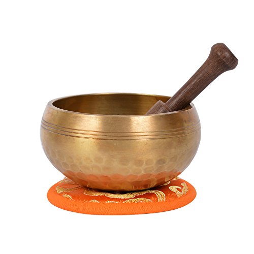 Mano tibetana martillado meditación cantando Bowl con bolsa protectora a juego (Ham-XS) (B24) Cover
