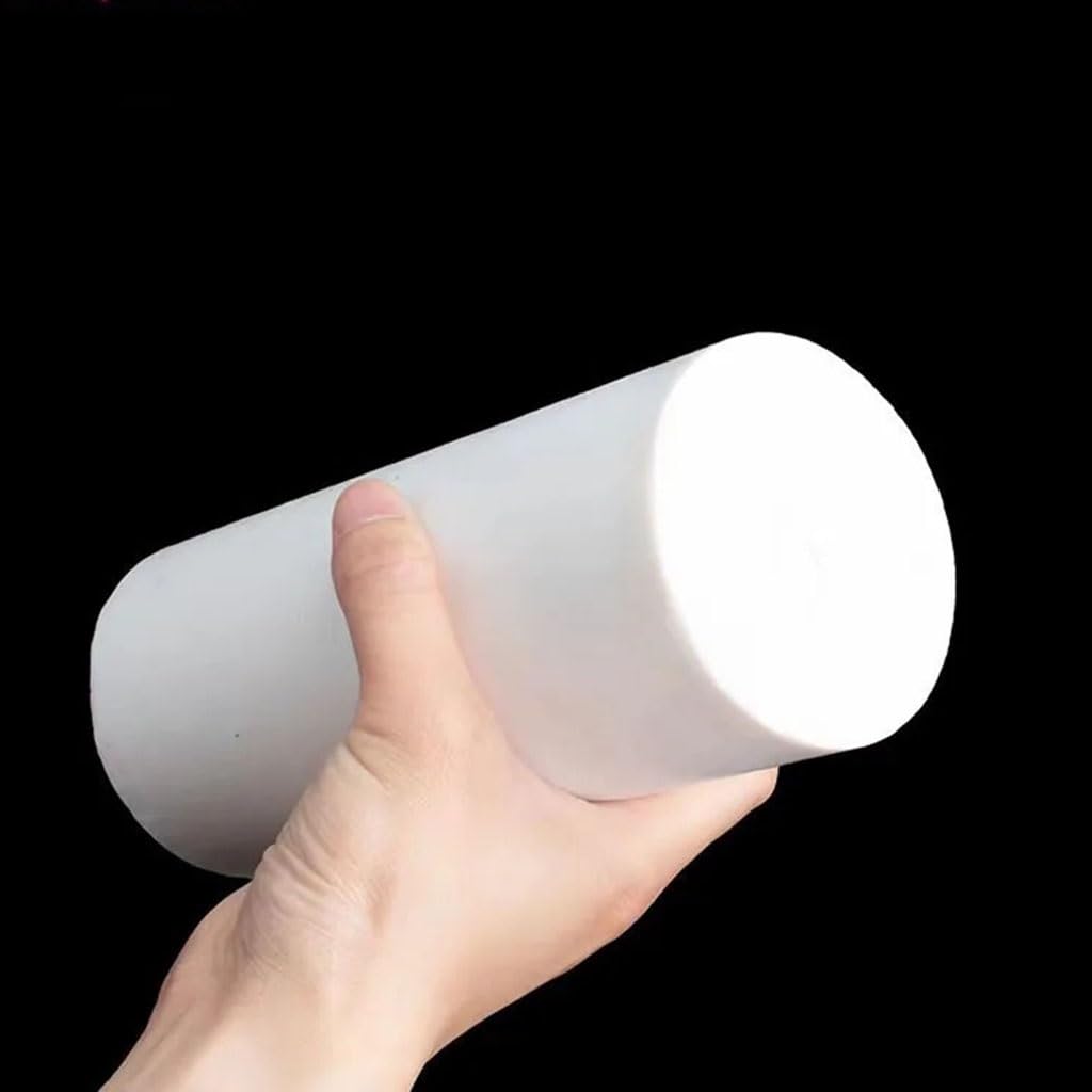 Varilla De Plástico Sólido PTFE Blanco, Barra Politetrafluoroetileno Baja Fricción No Tóxica 5-35mm Diámetro, Mecanizado En, 1 Ud(Length 500mm,Dia 35mm)