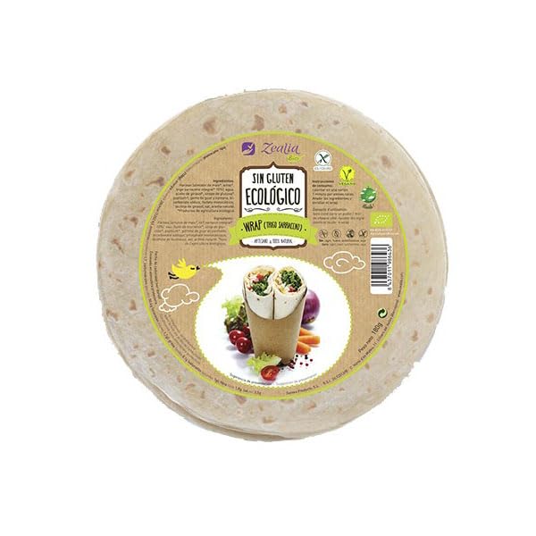 Wrap de Trigo Sarraceno Sin Gluten Bio 120g | Tortillas Ecológicas Sin Lactosa | Apto para Veganos y Celiacos