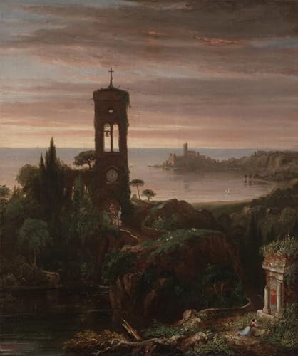 XcBAIHOUD Pinturas Famosas Lienzo con Imagen Impresion Lienzo l'Inno del Vespro di Thomas Cole para Regalo 60x90cm