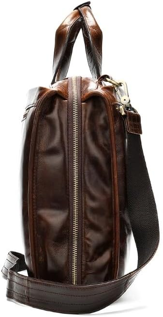 Genuine Leather Briefcase Retro Handheld Business Bag Professional Casual Laptop