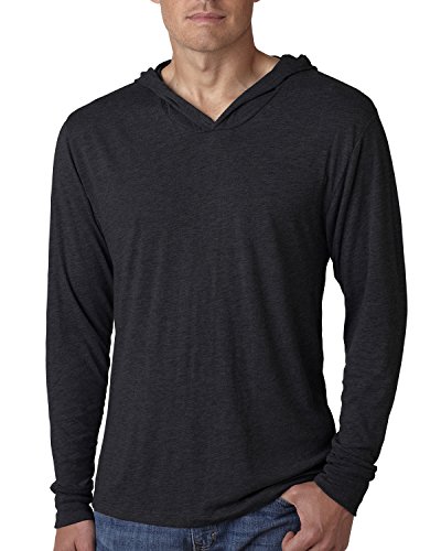 Next Level Apparel Men's Tri-Blend Long-Sleeve Hoodie - Vintage Black N6021 S