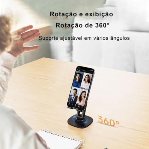 Suporte de Mesa Universal Portátil para Celular Ajustável Articulado Tablet Smartphone Ideal Para Gr