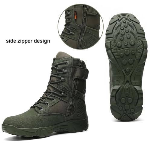 Image of Kervaky Men's Military Tactical Boots Lightweight Work Boot Non-Slip Breathable Jungle Desert Combat Boots