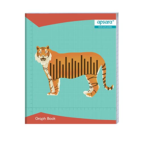 Image of Apsara Graph Paper Books for School & College | Graph Books A4 Size | 28 CM x 22 CM Approx - 64 Pages | Numbered Pages and Ruled Margins | Graph Sheets with 2 MM Square for Maths | Set of 12 Graph book