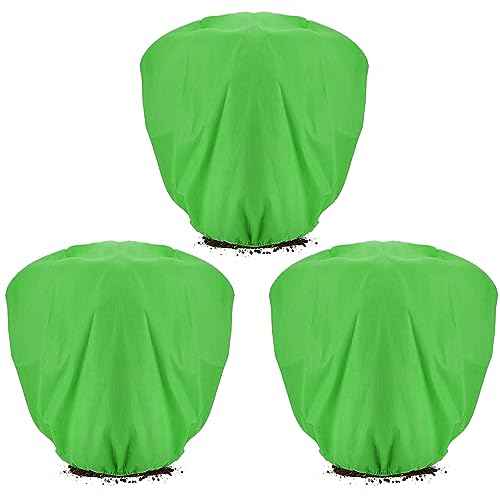 ANPHSIN 3 pcs 39.3in x 39.3in Plant Covers Freeze Protection - Winter Shrub Plant Protection Bags...