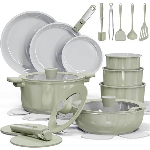 CAROTE 27pcs Ceramic Cookware Set...