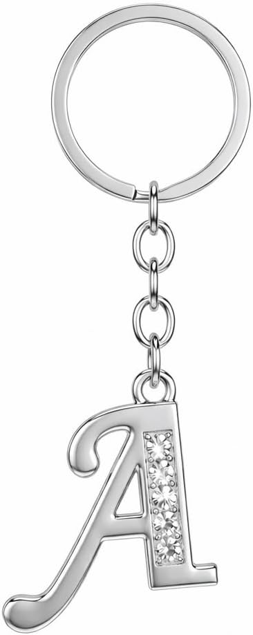 Letter A Keyring – Alphabet Initial Keychain Bag Charms for Women with Minimalist Design,Name Key Rings Gifts for Her, Friends, Daughter and Sons