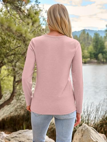Image of AUTOMET Women's Long Sleeve Crewneck Shirts Casual Basic Tops