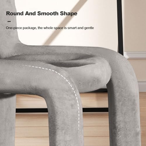 Sillón sin brazos peluche negro moderno miniatura 7