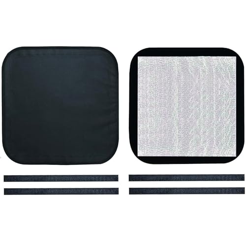 RV Roof Vent Skylight Insulator Cover RV Vent Shade Sun Blackout Fabric for Camper -Multi-Layer Protective Thickened Version(16.5 x 16.5 inch)- Black