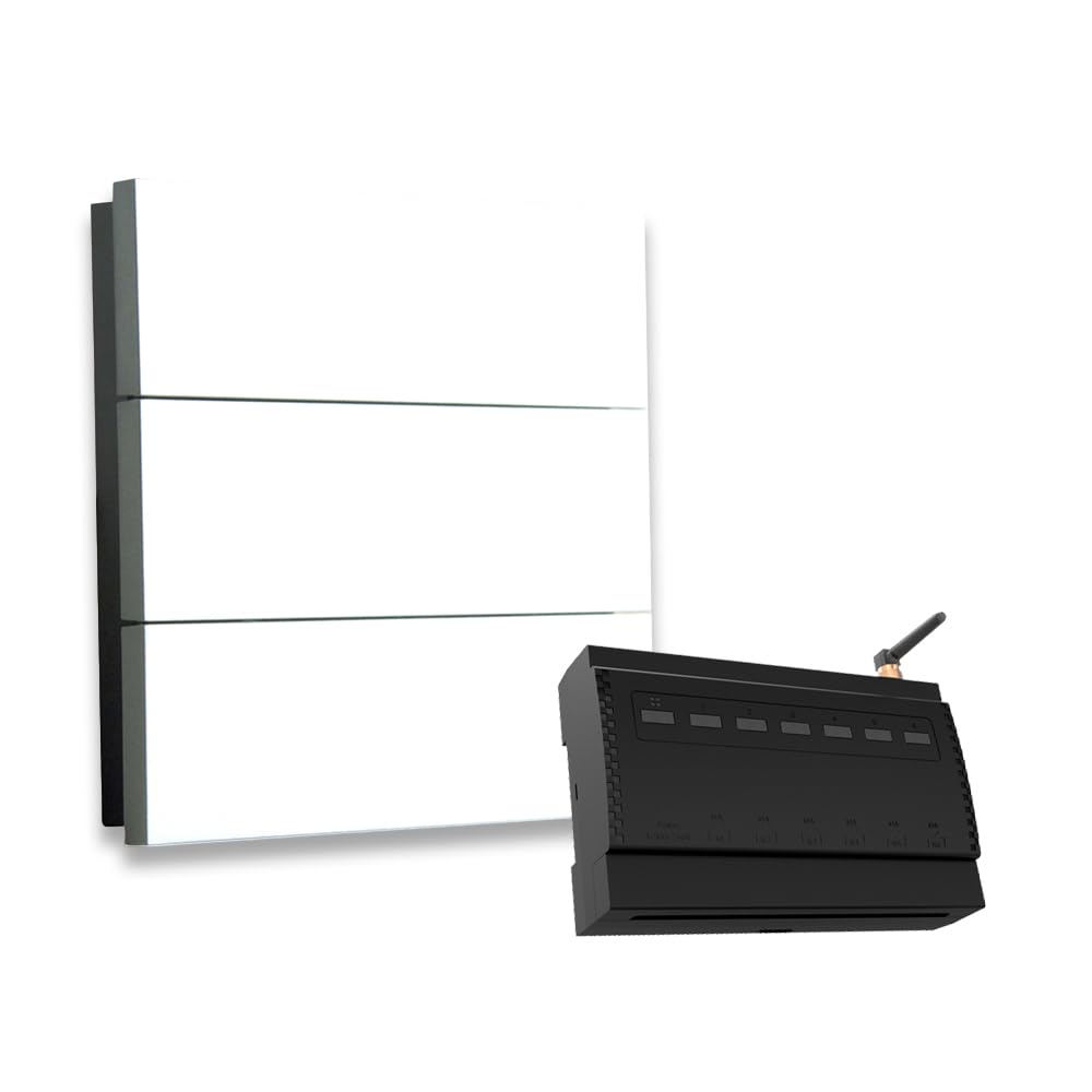 ENERJ 6 Gang Wireless Kinetic Switch, On/Off Wall Switch + 6 Circuit RF+WIFI Receiver Max load 16A*2 + 10A*4, 6