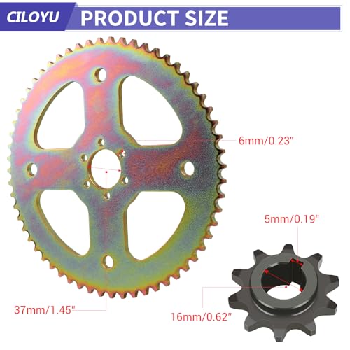 Image of High Torque 60T Sprocket #40 41 420 Chain 37mm Bore Compatible with Coleman CT100U CC100X Baja Doodle Bug DB30 Motovox MBX10 Mini Bike RB100 Monster Mega Moto MMB80 MMB105 Predator 212cc Parts
