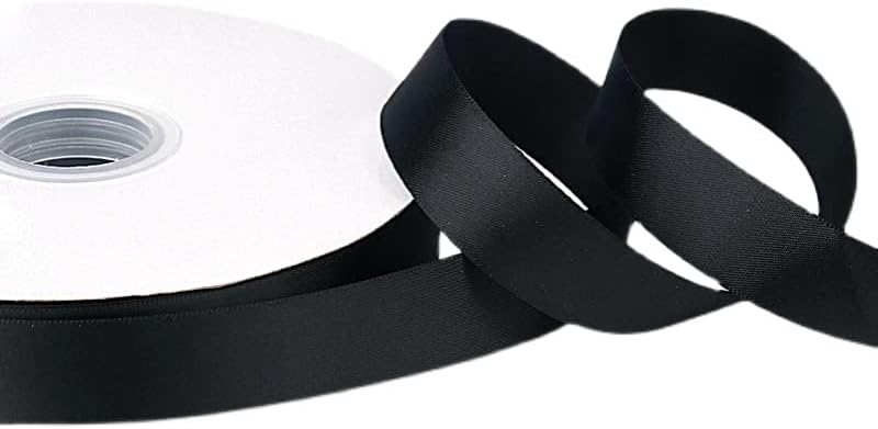 Miniatura 9 de KSRIGHT Cinta de satén negra de doble cara de 1 pulgada (1.0 in de ancho) para envolver regalos, decoración de boda, hacer lazos, costura,