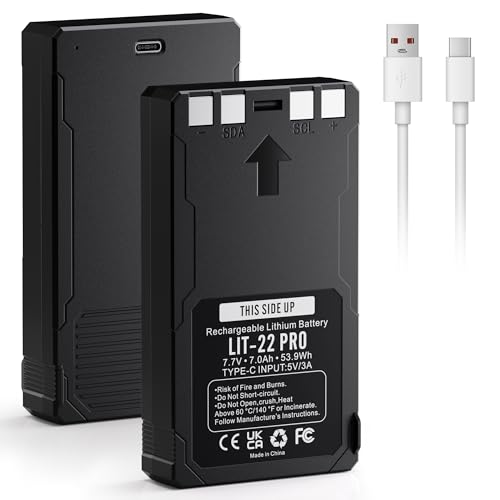 Fulpower 2-Pack 7000mAh LIT-22 Replacement Rechargeable Battery Compatible with Spypoint Trail Cameras Flex Plus M Dark S-Dark S G-36 Series - Lithium Ion Power Supply
