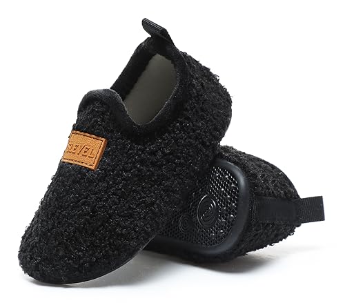 SLEVEL Comfort Toddler Slippers Lightweight Little Kids Indoor Non Slip Grip Around The House Home Shoes for Boys Girls3