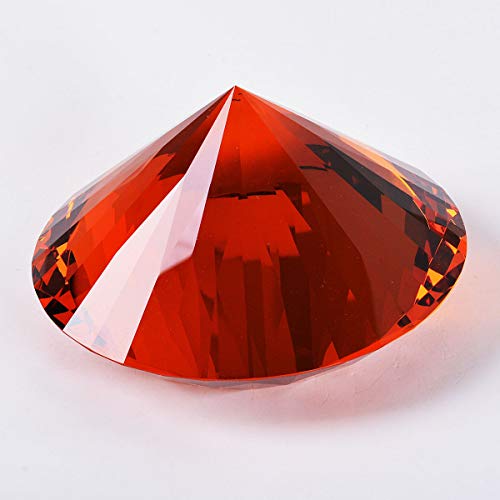 Image of Amber Crystal Glass Diamond Shaped Decoration 60mm Jewel Paperweight,Gift Decoration Idea for Christmas, Thanksgiving (Please Identify Our Brand YARR Store)