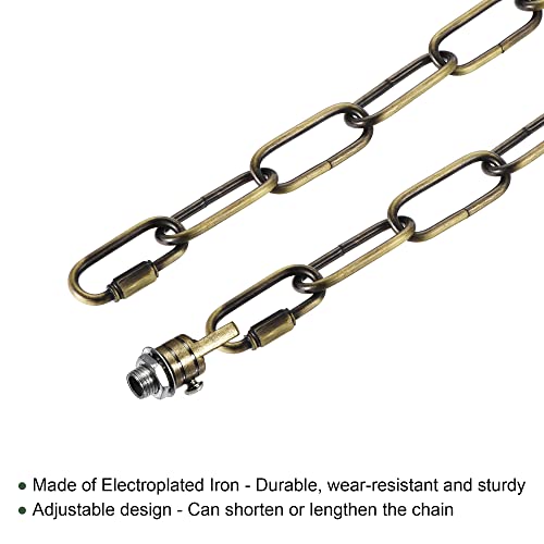 Image of YOKIVE 1 Set Pendant Light Fixture Chain, 4mm Thick Chandelier Hanging Link with Connector Hooks Ring, Great for Ceiling Lights, Lamps (Bronze, 12-Inch)