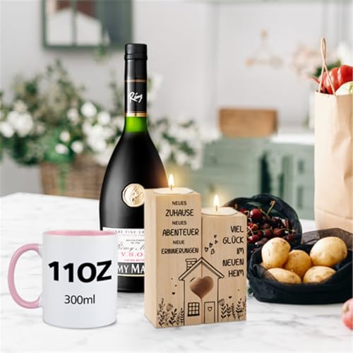 KAAYEE Einzugsgeschenke Wohnung, Kerzenständer Einweihungsgeschenk Geschenk zum Einzug ins Haus, Viel Glück im Neuen Zuhause, Richtfest Geschenk für Freundin Frauen Nachbarn (Einweihungsgeschenk)