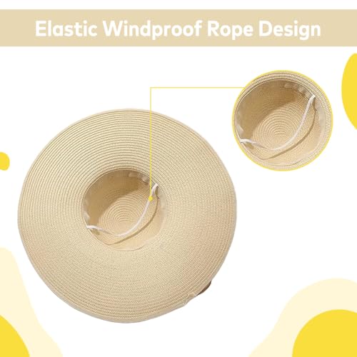 Sombrero de paja para mujer con lazo grande y ala ancha miniatura 3