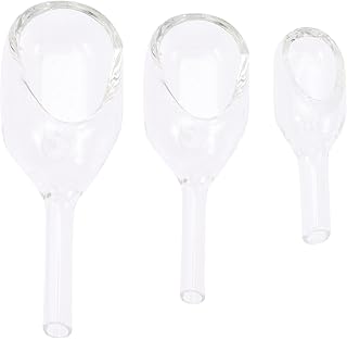 Mipcase Round Glass Flask Funnel Clear Laboratory Funnel 3Pcs Glass Weighing Boat Round, Weighing Funnel, Laboratory Glassware Tool Clear Essential Oils Funnel Glass Funnel Flask Funnel