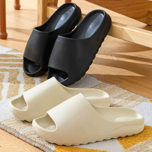 Cloud Slides for Women and Men - Soft, Comfy, Relax Cloud Slippers, Thick Sole, Non-slip Slides for Men, Easy to Clean, Shower, Swimming, Beach(Khaki,Us 5.5-6)2