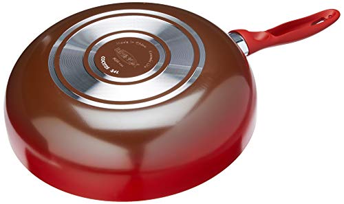Wok com Tampa Ceramic Life Optima, 28 cm, Vermelho, Brinox