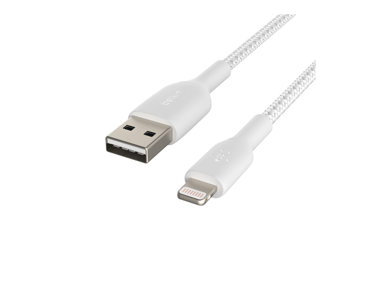 Belkin Apple Certified Braided Lightning to USB-A Charge and Sync Cable, 3.3 Feet / 1 Meters, White-image-37
