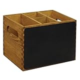 Material: madera. Olympia - Organizador con pizarra para mesa, 150 x 210 x 160 mm, madera, artículo para boda