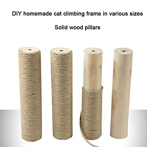 Poste para rascar gato 40 cm con sisal y madera sólida miniatura 5