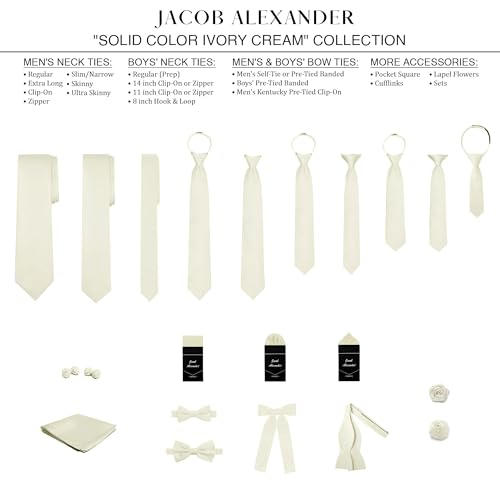 Image of Jacob Alexander Men's Skinny Width 2 inch Solid Color Tie
